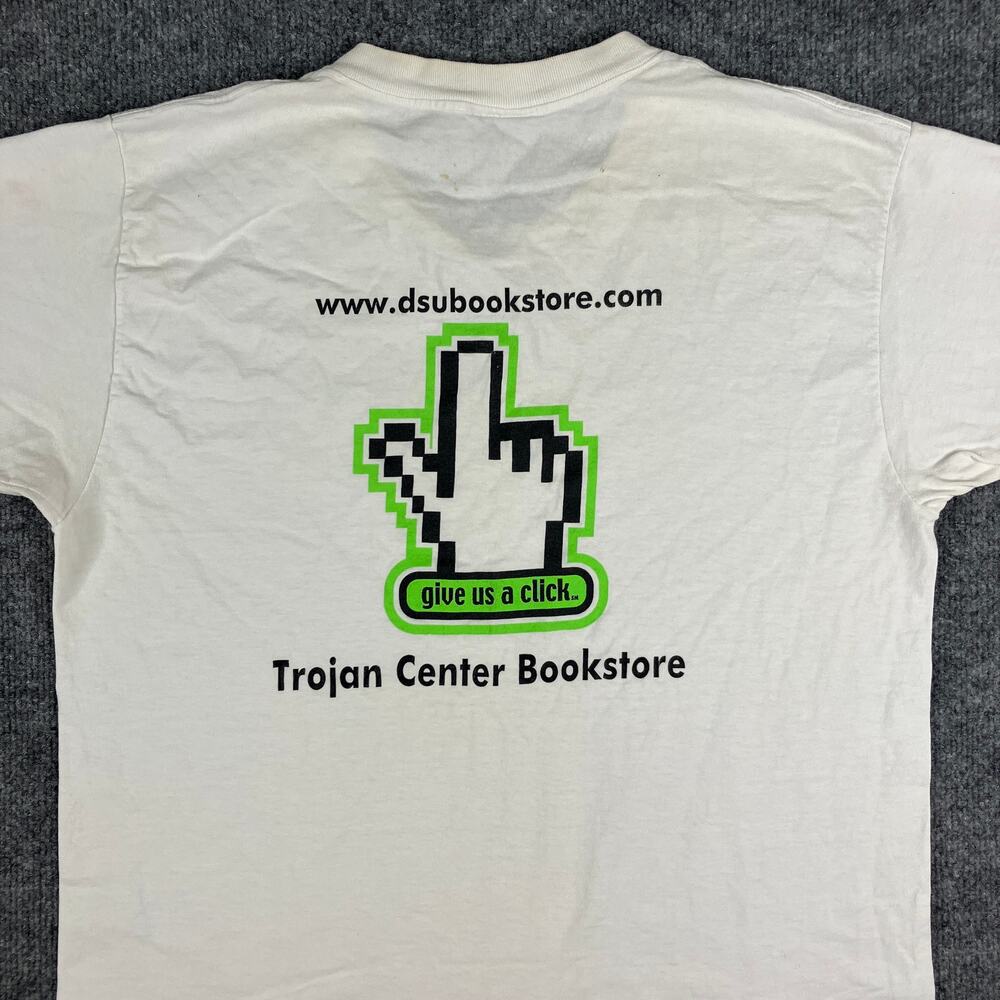 All Sport Trojan Center T-Shirt Mens Size L White Graphic Bookstore Max‎ Weight